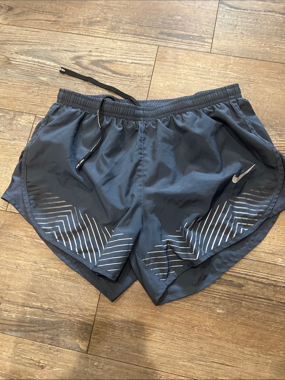 Nike Men’s Navy Athletic Running Shorts with Reflective Accent